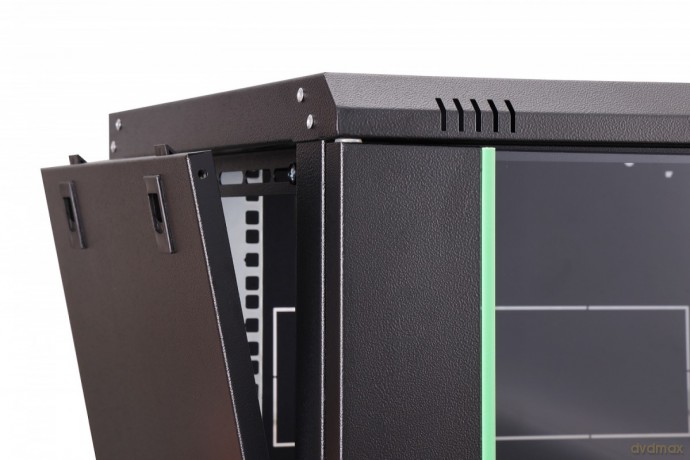 Szafa sieciowa wisząca Dynamic 19" 7U rack 385x600x450mm, drzwi szyba, czarna, niezłożona, 60kg