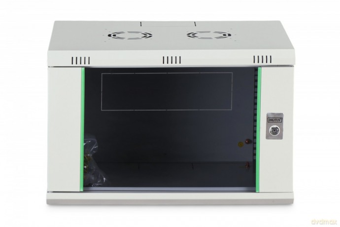 Szafa sieciowa wisząca Dynamic 19" 7U rack 385x600x450mm, drzwi szyba, szara, niezłożona, 60kg