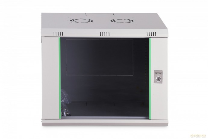 Szafa sieciowa wisząca Dynamic 19" 9U rack 474x600x450mm, drzwi szyba, szara, niezłożona, 60kg