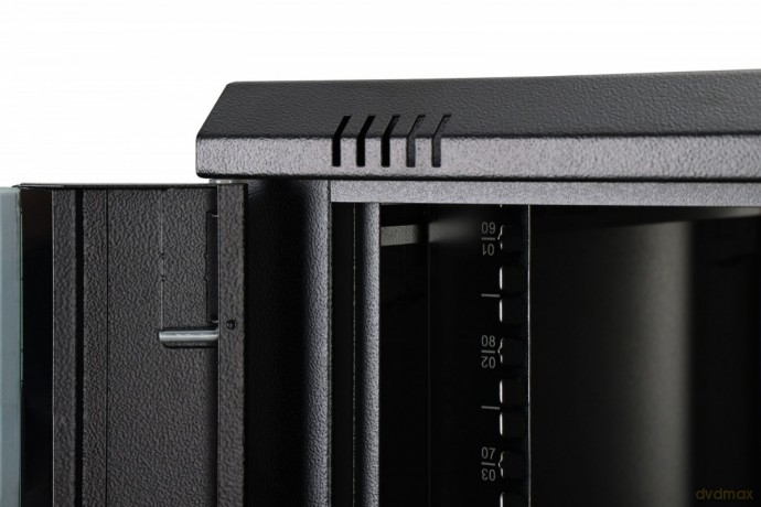 Szafa sieciowa wisząca Dynamic 19" 9U rack 474x600x600mm, drzwi szyba, czarna, niezłożona, 60kg