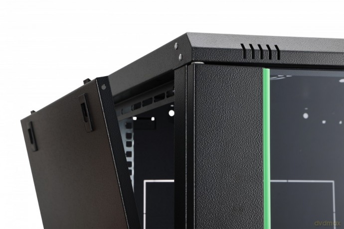 Szafa sieciowa wisząca Dynamic 19" 9U rack 474x600x600mm, drzwi szyba, czarna, niezłożona, 60kg