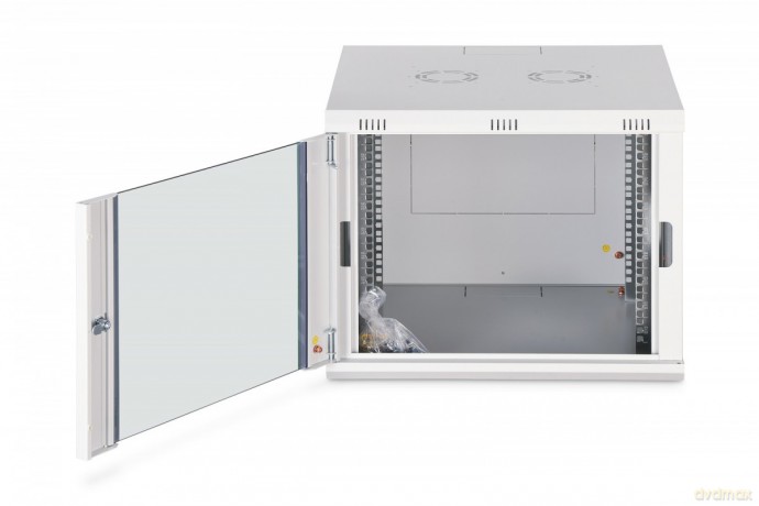 Szafa sieciowa wisząca Dynamic 19" 9U rack 474x600x600mm, drzwi szyba, szara, niezłożona, 60kg