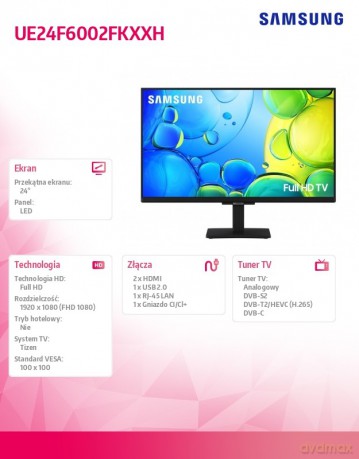Telewizor Full HD 24 cali UE24F6002FKXXH