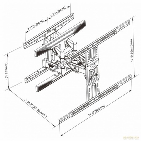 Uchwyt do TV LCD/LED 40-75" 45KG AR-99 reg.pion/poziom 52-380mm max VESA 600x400