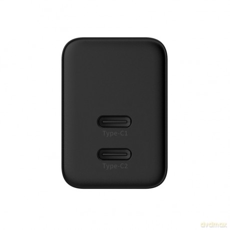 Ultra Compact GaN Ładowarka sieciowa 2x USB-C 35W PD 3.0 z PPS Czarna