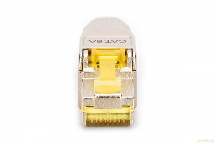 Wtyk modularny RJ45 kat.6A, PoE++, 10GbE, STP, ekranowany, beznarzędziowy, zakręcany, metalowy, AWG 22-27, linka/drut