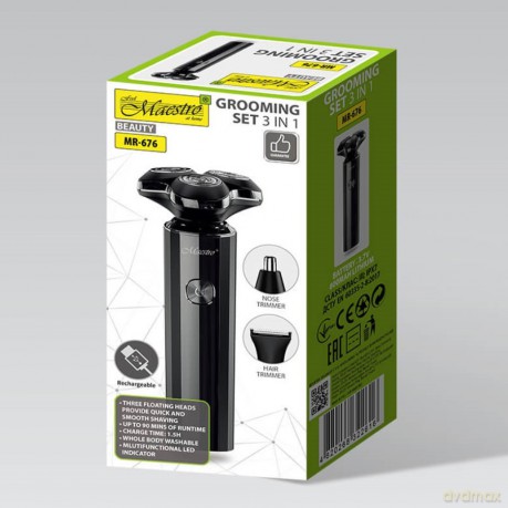 Zestaw do golenia 3w1 USB MR-676