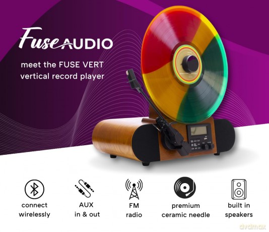 Fuse: Vert Standard Vertical Record Player With Bluetooth In/Out And Fm Radio