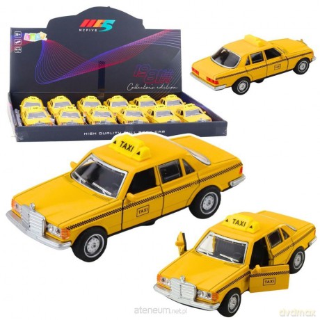 Taxi z napędem metalowy otwierane drzwi żółty 1:32