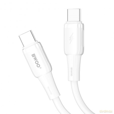 BWOO kabel silikonowy X329CC 65W USB-C 1m biały