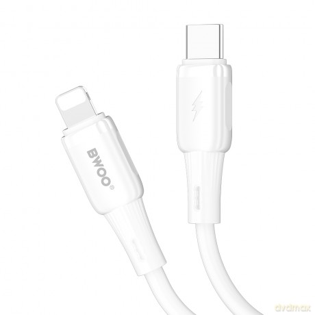 BWOO kabel silikonowy X329CL 27W USB-C - lightning 1m biały