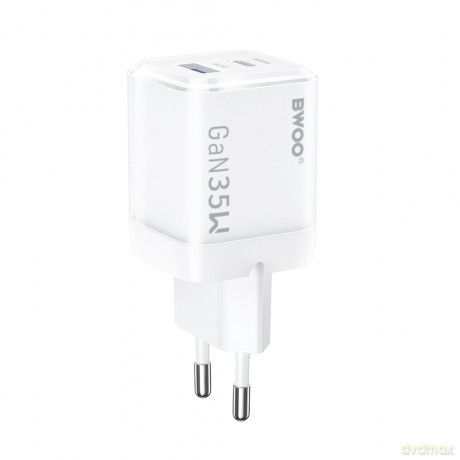 BWOO ładowarka sieciowa GaN CDA222 PD 35W 1 x USB 1 x USB-C biała