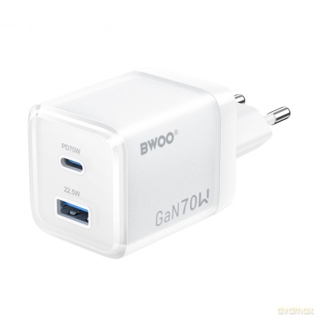 BWOO ładowarka sieciowa GaN CDA224 QC 70W 1 x USB 1x USB-C