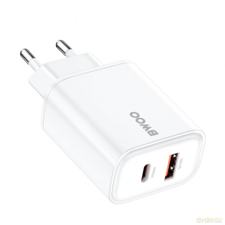 BWOO ładowarka sieciowa PD 36W CDA207 1x USB 1xUSB-C biały