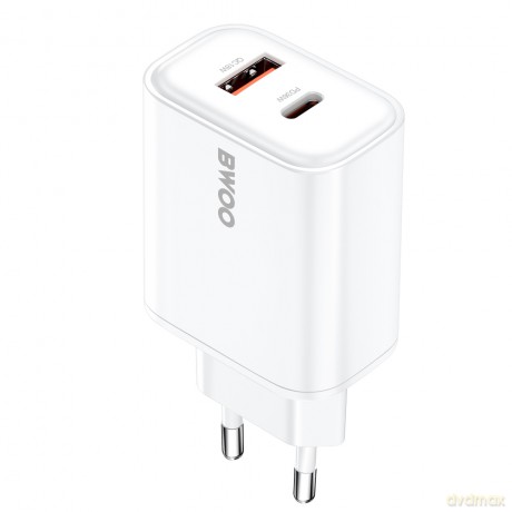 BWOO ładowarka sieciowa PD 36W CDA207 1x USB 1xUSB-C biały