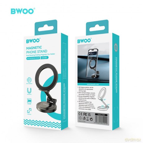 BWOO magnetyczny uchwyt samochodowy obrotowy ZJ135 czarny