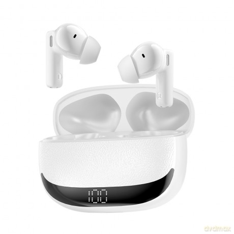 BWOO słuchawki Bluetooth BW40 TWS ANC z wyświetlaczem lcd biale