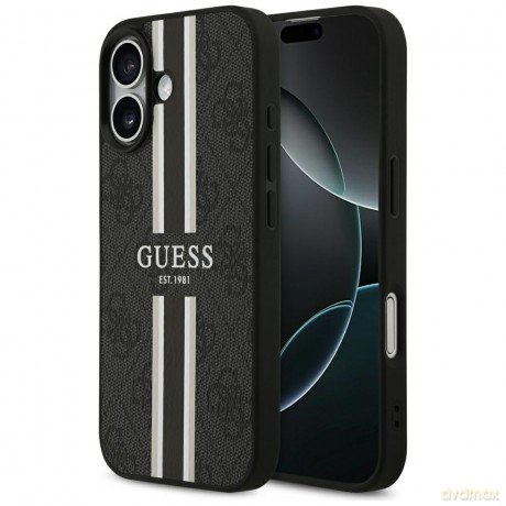 Guess nakładka 4G Printed Stripes MagSafe do iPhone 17 czarna