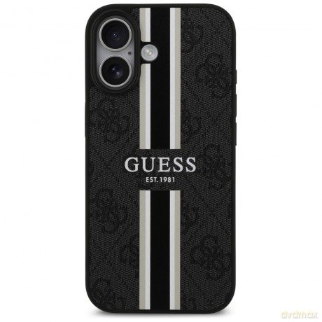 Guess nakładka 4G Printed Stripes MagSafe do iPhone 17 czarna