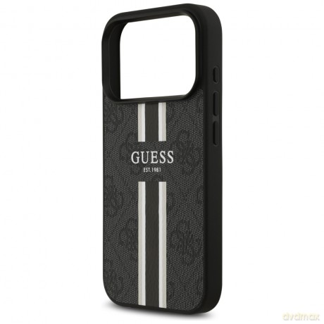 Guess nakładka 4G Printed Stripes MagSafe do iPhone 17 Pro czarna