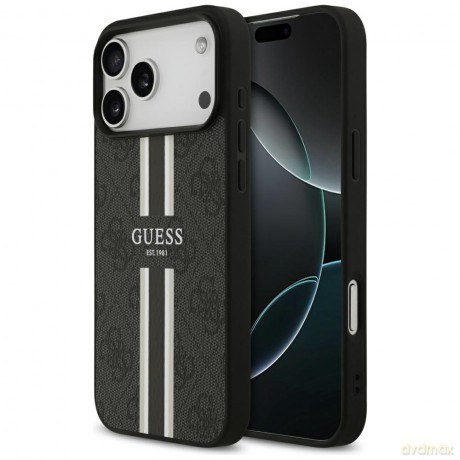 Guess nakładka 4G Printed Stripes MagSafe do iPhone 17 Pro Max czarna