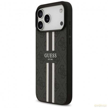 Guess nakładka 4G Printed Stripes MagSafe do iPhone 17 Pro Max czarna