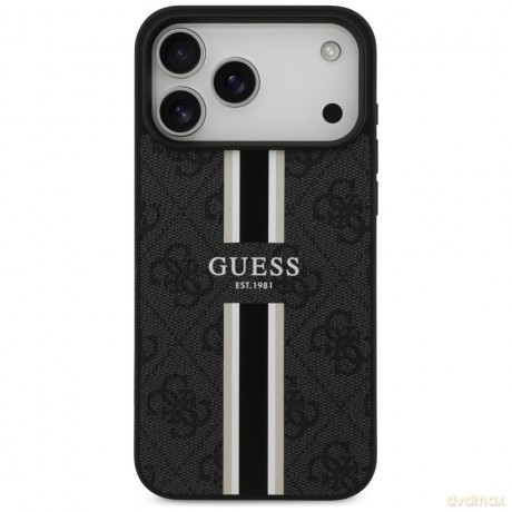 Guess nakładka 4G Printed Stripes MagSafe do iPhone 17 Pro Max czarna