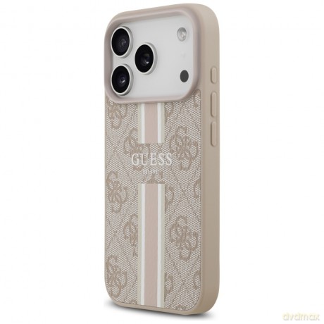 Guess nakładka 4G Printed Stripes MagSafe do iPhone 17 Pro różowa