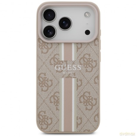 Guess nakładka 4G Printed Stripes MagSafe do iPhone 17 Pro różowa