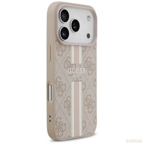 Guess nakładka 4G Printed Stripes MagSafe do iPhone 17 Pro różowa