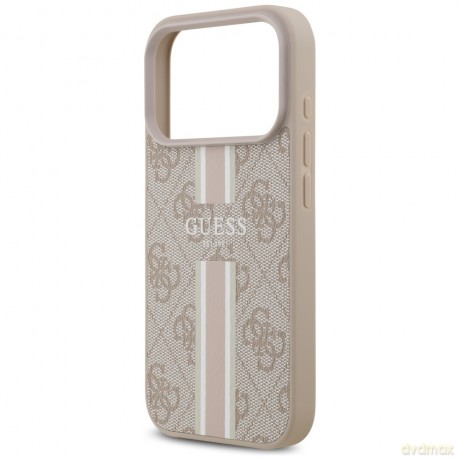 Guess nakładka 4G Printed Stripes MagSafe do iPhone 17 Pro różowa