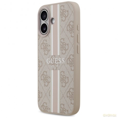 Guess nakładka 4G Printed Stripes MagSafe do iPhone 17 różowa
