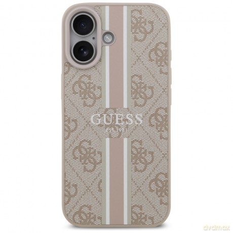 Guess nakładka 4G Printed Stripes MagSafe do iPhone 17 różowa