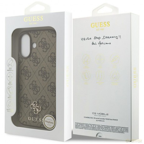 Guess nakładka 4G Small Classic Logo MagSafe do iPhone 17 brązowa