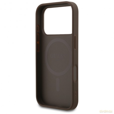 Guess nakładka 4G Small Classic Logo MagSafe do iPhone 17 Pro brązowa