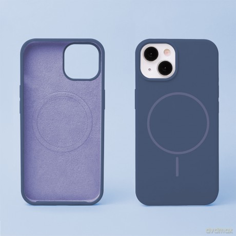 Nakładka Silicone Thin Mag do iPhone 15 6,1" ciemnoniebieska