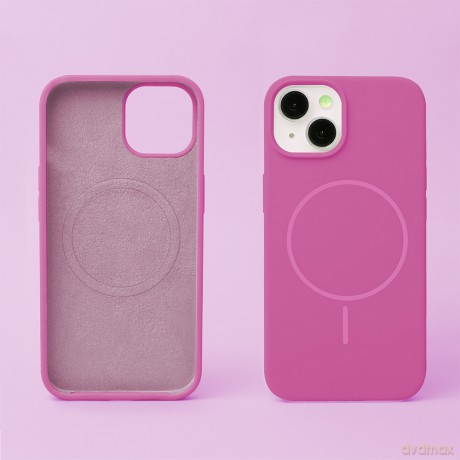 Nakładka Silicone Thin Mag do iPhone 15 Pro Max 6,7" fuksja