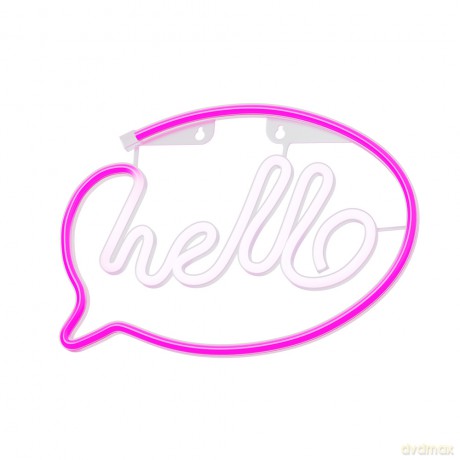 Neon LED HELLO róż biały Bat + USB FLNE15 Forever Light