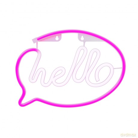 Neon LED HELLO róż biały Bat + USB FLNE15 Forever Light