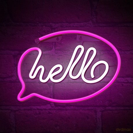 Neon LED HELLO róż biały Bat + USB FLNE15 Forever Light