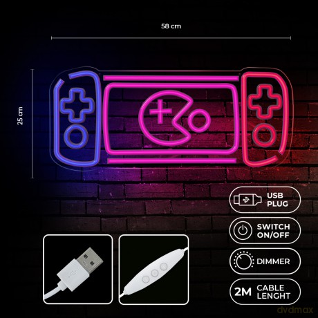 Neon PLEXI LED KONSOLA DO GIER multikolor FPNE27 Forever Light