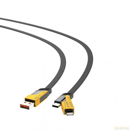 XO kabel NB283 4w1 USB-C - Lightning + USB - USB-C 60W 1,0m szary