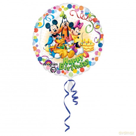 Balon foliowy Mickey amp; Friends Happy Birthday, 46 cm