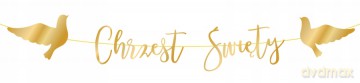 Baner Chrzest święty złoty 150cm 512074