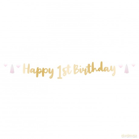 Baner girlanda Happy 1st Birthday