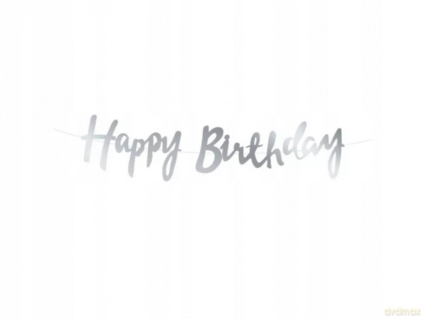 Baner happy birthday srebrny 110cm 510202