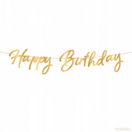 Baner Happy Birthday złoty DIY 110cm 510201