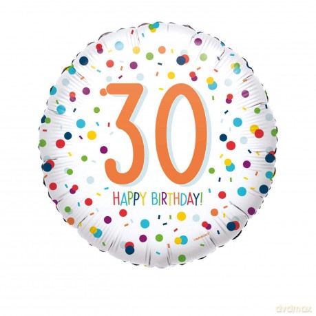 BFK Balon foliowy 18 cali Confetti Bday 30, zapakowany