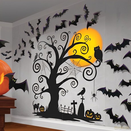 Dekoracja ścienna STRASZNE DRZEWO na Halloween