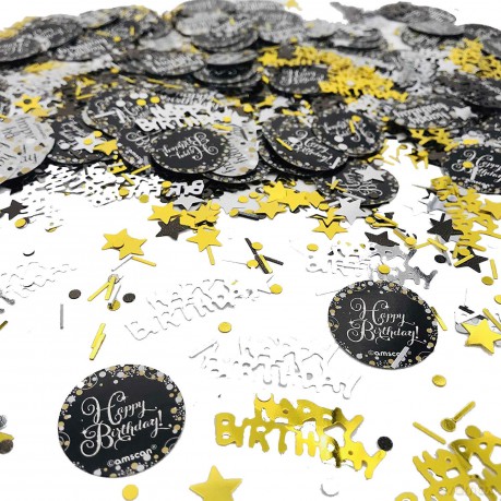 Dekoracja urodzinowa wisząca Happy Birthday Gold 61cm 12szt